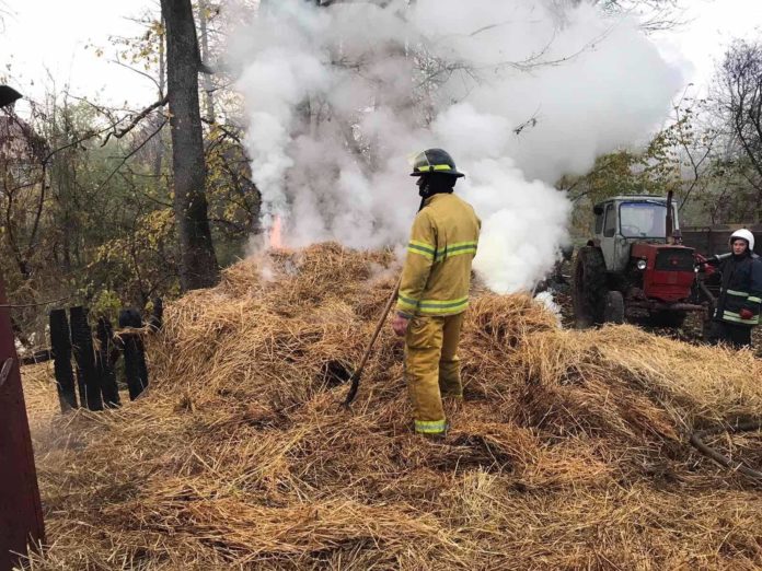 A fire broke out on a private farm!