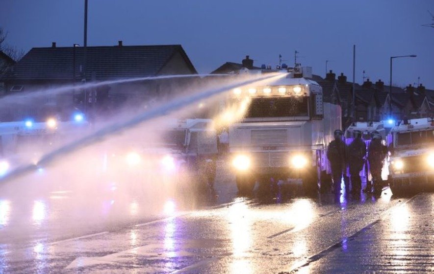 Water Cannons Against Protesters in Northern Ireland