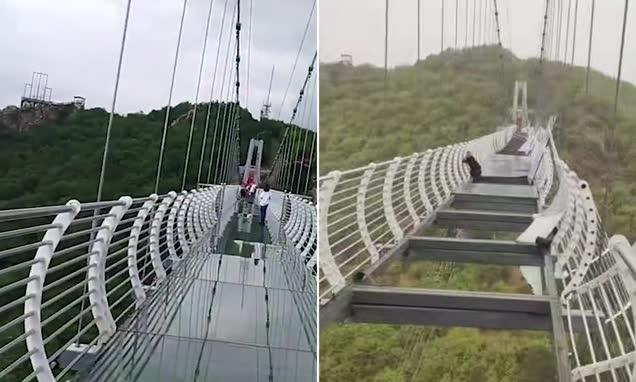 A Glass Bridge Collapses in China