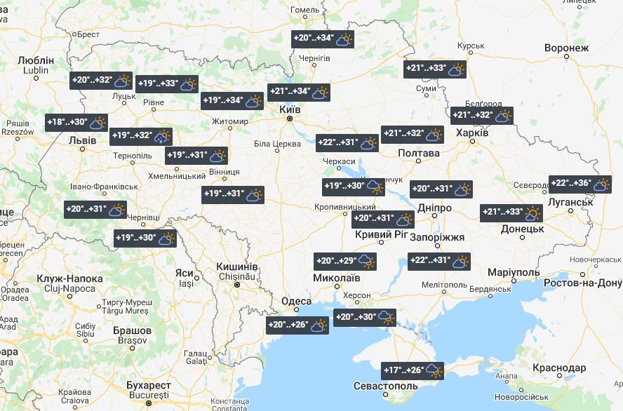 Heat up to 35 ° and Almost No Precipitation Today in Ukraine