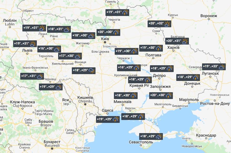 The Week in Ukraine Will Start With High Temperatures and Thunderstorms