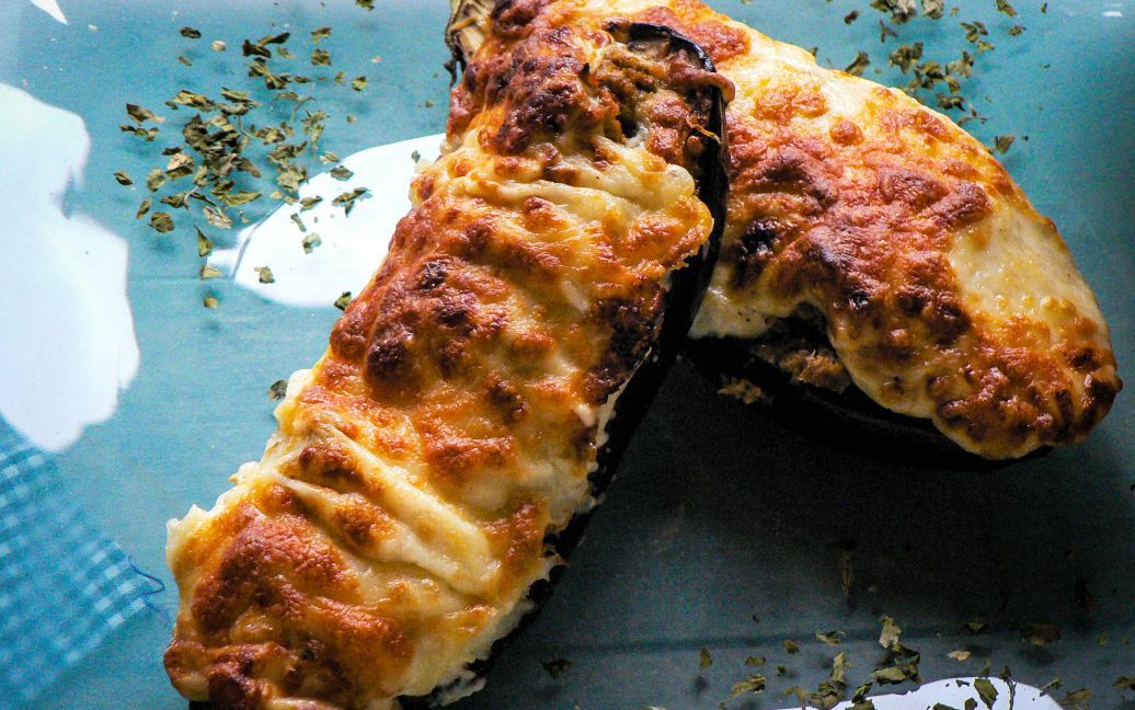 Eggplant Stuffed With Two Types of Cheese