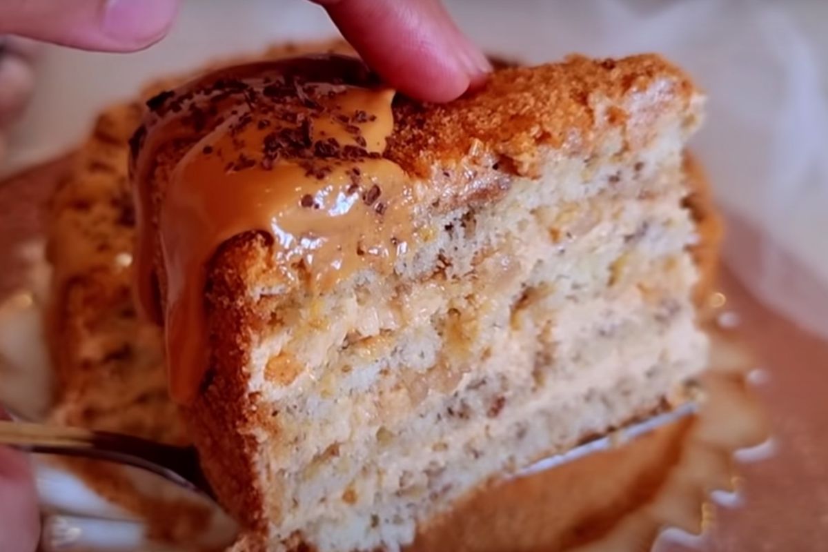 Salted caramel pear cake recipe | BBC Good Food