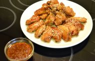 Chicken wings in honey-mustard sauce