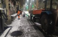 Sterilization of Kiev roads at night