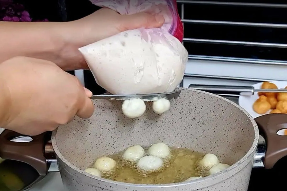 That's how you haven't cooked donuts yet - you don't even have to touch the dough with your hands