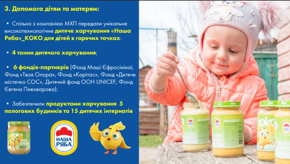 MHP donated 4,000 tons of baby food to charitable foundations