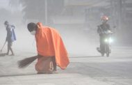 Volcanic ash covered Philippine cities after the second eruption this week