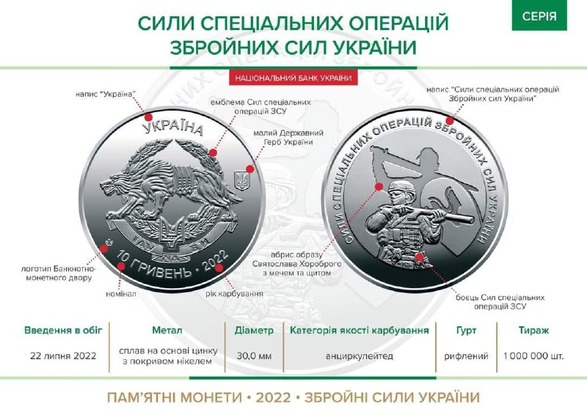 Ukraine introduced another coin in honor of the Armed Forces - dedicated to the Special Operations Forces