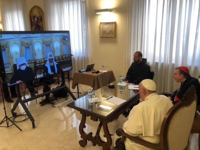 البابا يحث على السلام وليس الحرب في لقاء البطريرك الروسي عبر الانترنت